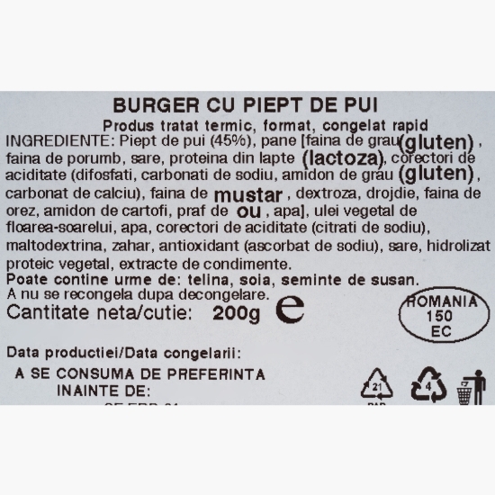 Burger cu piept de pui 200g
