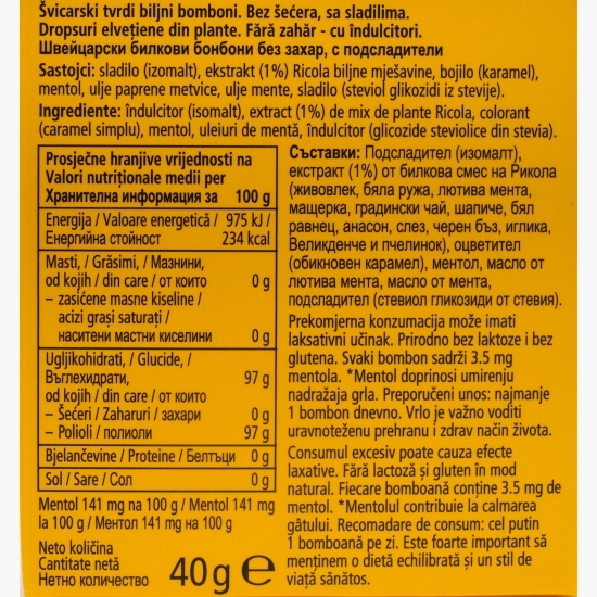 Dropsuri din plante Original fără zahăr adăugat 40g