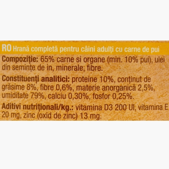 Hrană umedă pentru câini adulți, cu pui, 800g