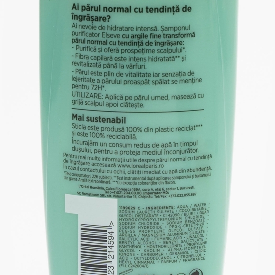 Șampon purificator pentru păr normal cu tendință de îngrășare, 0.25l