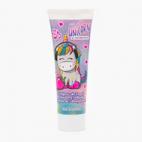 Pastă de dinți pentru copii cu fluor cu aromă de căpșuni, +3 ani 75ml