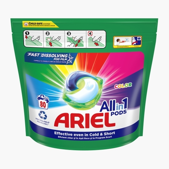Detergent de rufe capsule All in One Pods Color, 80 spălări