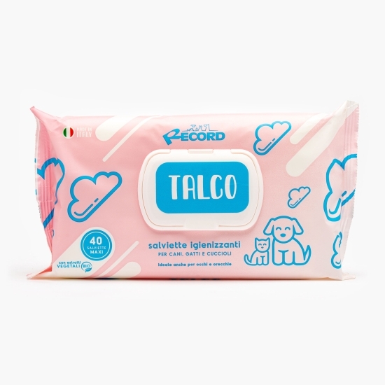 Șervețele umede igienice cu talc pentru câini/pisici Maxi Record, 40 buc