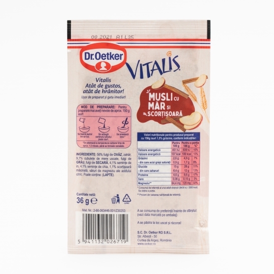 Musli Vitalis cu măr și scorțișoară 36g