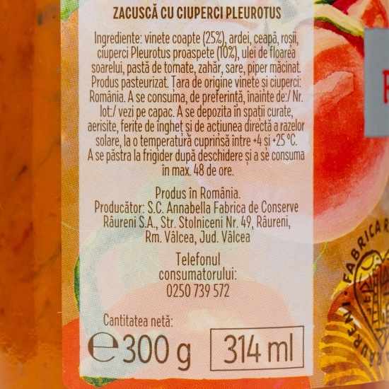 Zacuscă cu ciuperci 300g