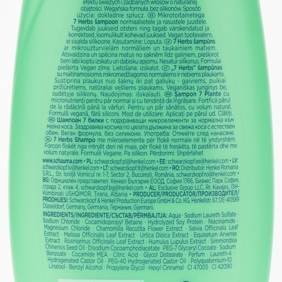 Șampon cu micronutrienți pentru păr normal și cu tendință de îngrășare 0.25l