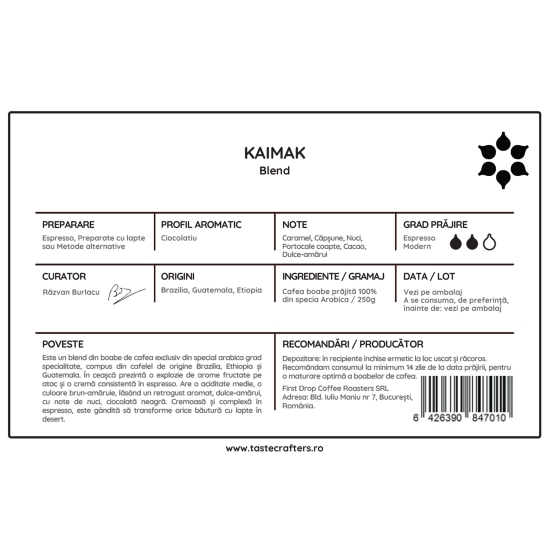 Beandrops Kaimak Blend 250g cafea de specialitate boabe