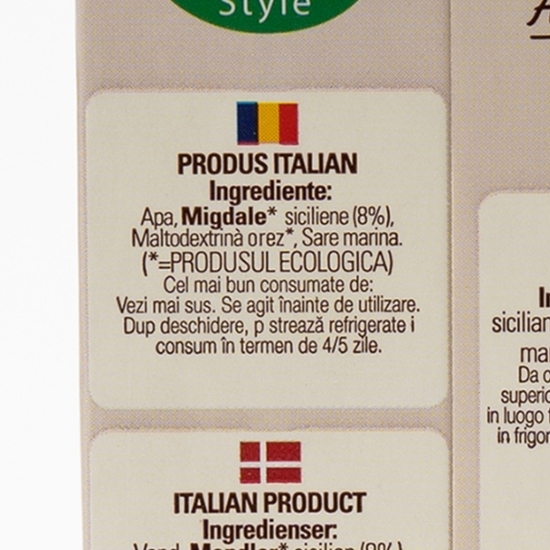 Băutură vegetală eco din migdale 1l