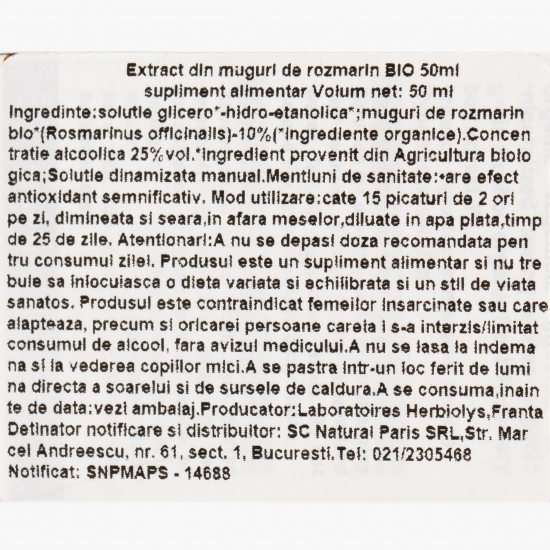 Extract din muguri de rozmarin eco 50ml