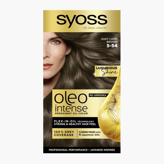 Vopsea de păr permanentă fără amoniac Oleo Intense, 5-54 șaten deschis cenușiu, 115 ml