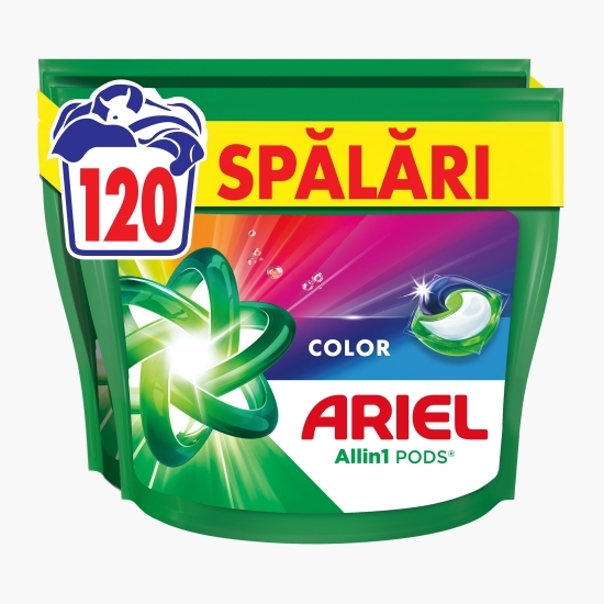 Detergent de rufe capsule All-in-One Pods Color, 120 spălări, 120 buc