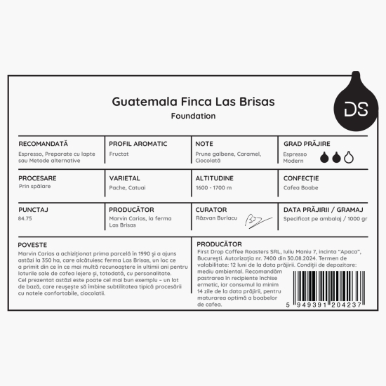 Guatemala Finca Las Brisas 1kg cafea de specialitate boabe