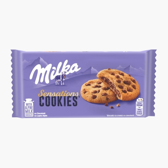 Biscuiți cu cacao umpluți cu cremă de ciocolată Sensations Cookies 156g