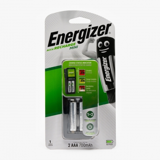 Încărcător Mini + 2 acumulatori AAA/R03 700mAh