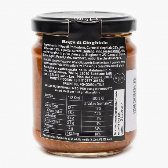 Ragu din carne de mistreț pentru paste 180g