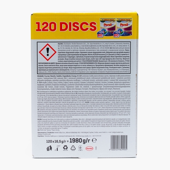 Detergent de rufe capsule 4în1 Discs Color Deep Clean, 120 spălări