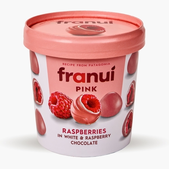 Zmeură în ciocolată albă și ciocolată cu zmeură 150g