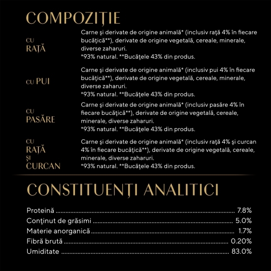 Hrană umedă pentru pisici adulte,72x 85g, cu carne de pasăre în sos 
