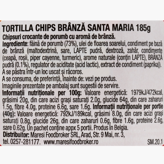 Tortilla chips cu brânză 185g
