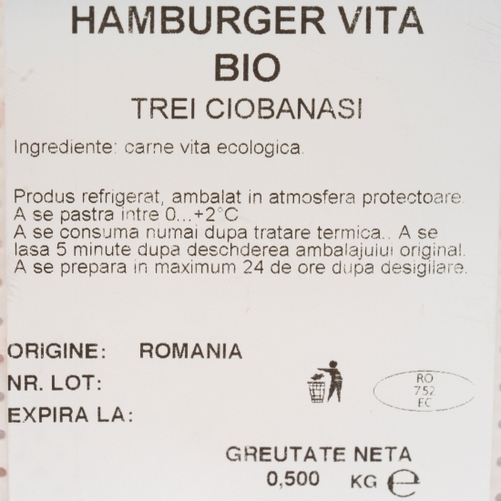 Hamburger vită eco 300g
