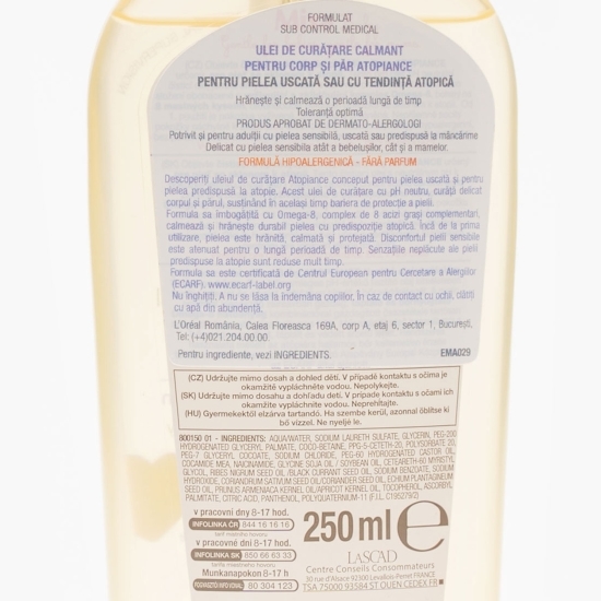 Ulei de curățare calmant pentru corp și păr Atopiance pentru pielea uscată sau cu tendință atopică 0.25l