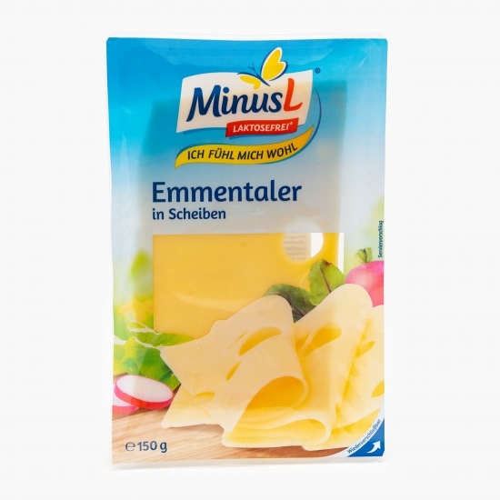 Brânză Emmentaler felii fără lactoză 45% grăsime 150g