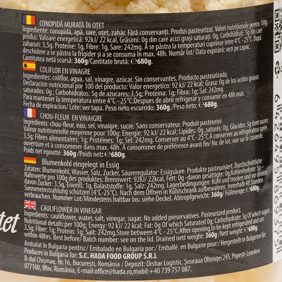 Conopidă murată în oțet 680g