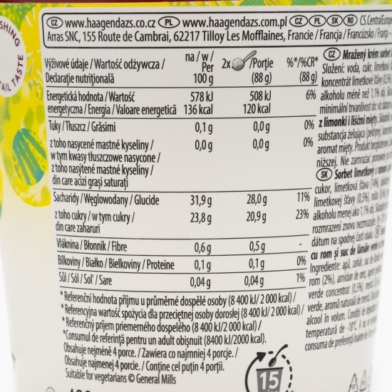 Înghețată cu șerbet de Mojito cu lime 400g