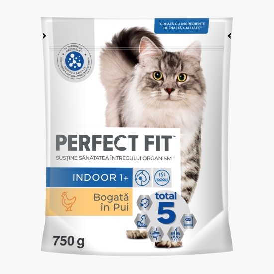 Hrană uscată pentru pisici de interior adulte, 750g, cu pui