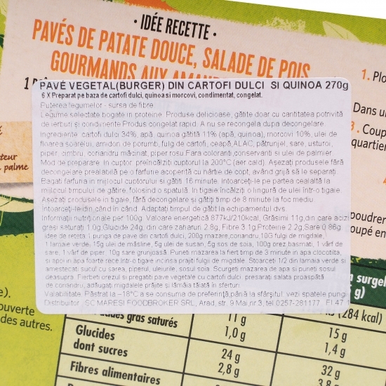 Pave vegetal cu cartofi dulci & quinoa 270g