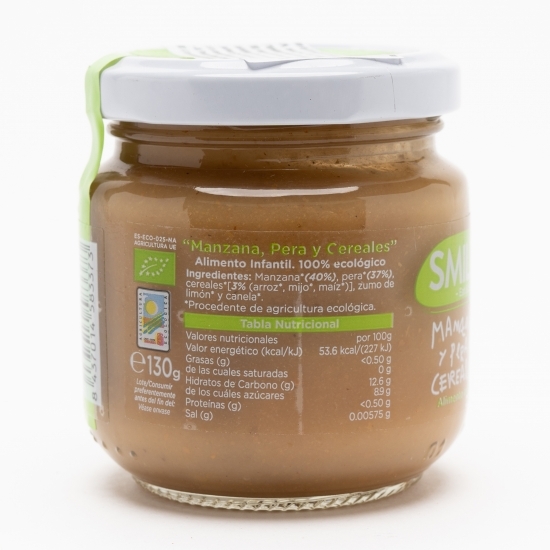 Piure eco din mere, pere și cereale +4 luni 130g