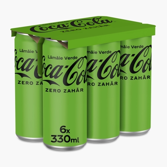 Băutură carbogazoasă cola lime zero zahăr doză 6x0.33l