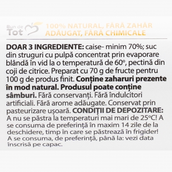 Dulceață de caise fără zahăr adăugat 360g