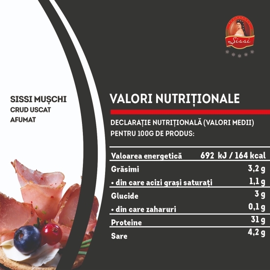 Mușchi file crud-uscat, feliat 80g 