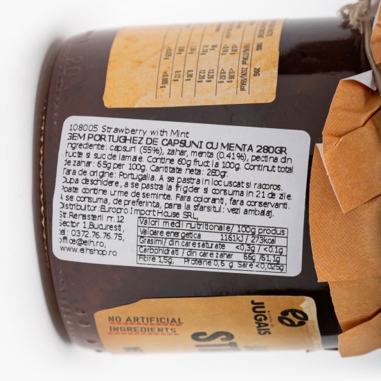Gem tradițional Portughez de căpșuni cu mentă 280g
