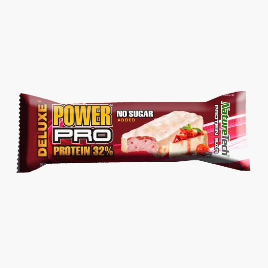 Baton energizant cu 34% proteină, fără zahăr adăugat, Strawberry Cheesecake 80g