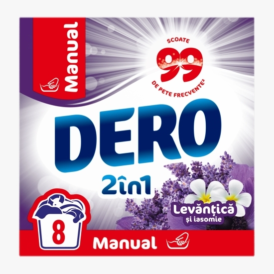 Detergent de rufe pudră manual 2în1 Lavandă, 8 spălări, 400g