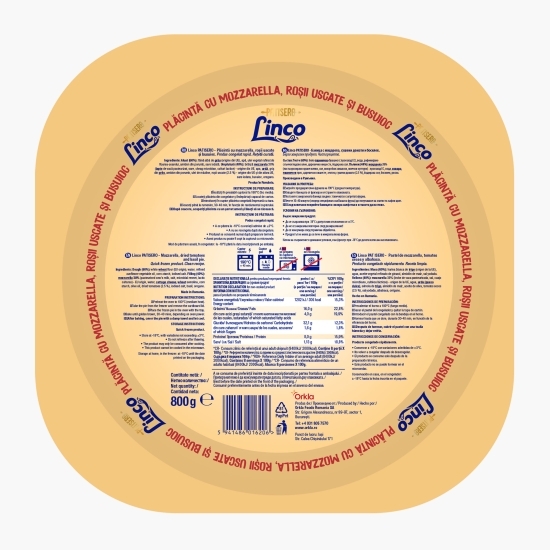 Plăcintă cu mozzarella, roșii uscate și busuioc 800g