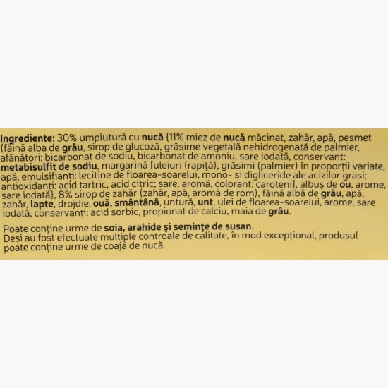 Cozonac însiropat, cu nucă  400g