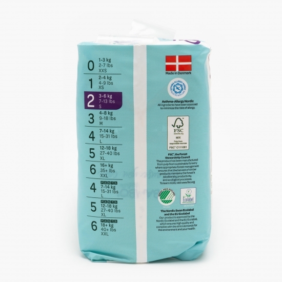 Scutece eco 0% clor mărimea 2, 3-6kg, 30 buc 