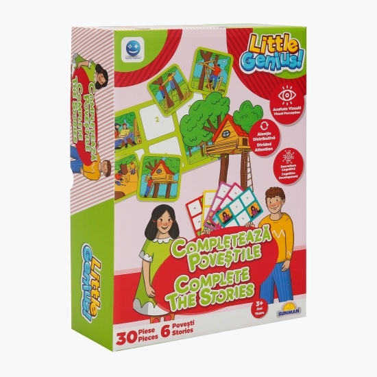 Joc de memorie Completează poveștile, roșu și verde, 3+ ani