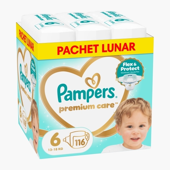 Scutece Premium Care XXL Box, mărimea 6, 13-18kg, 116 buc