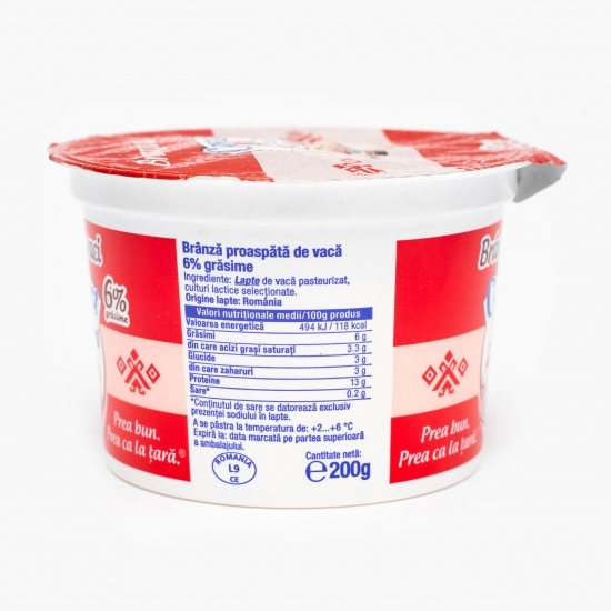 Brânză de vaci 6% grăsime, 200g