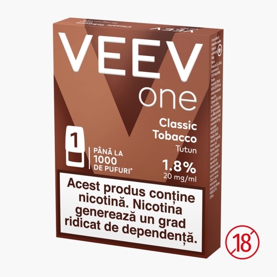 Caspulă pentru țigară electronică Classic Tobacco 1.8%, 20mg/ml nicotină, 1000 puffs