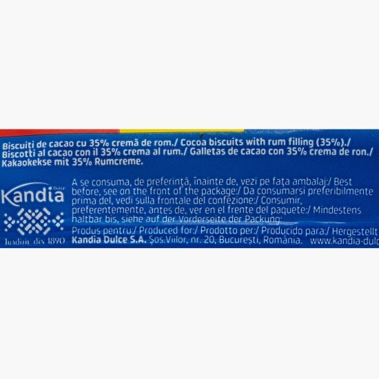 Sandviș biscuiți de cacao cu cremă de rom 36g