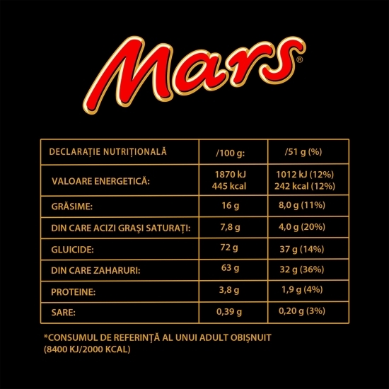 Baton de ciocolată cu lapte, cu miez de caramel și nuga 51g