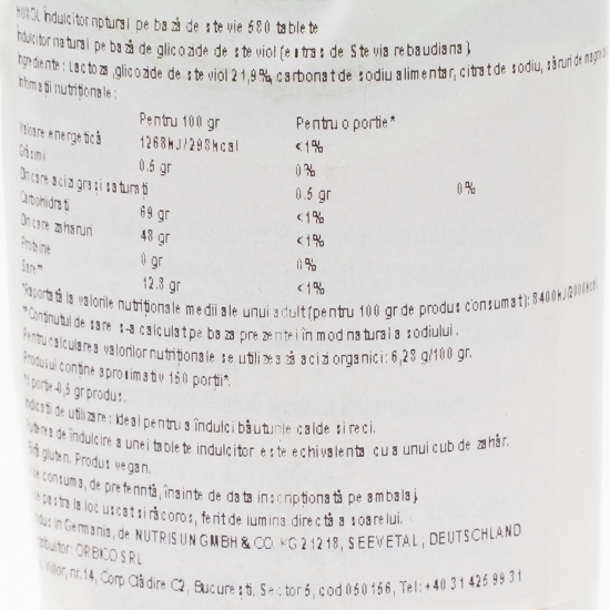 Îndulcitor natural pe bază de stevie 29g