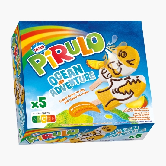 Sorbet tropical (mango, piersici, ananas, fructul pasiunii) și înghețată de vanilie 260g