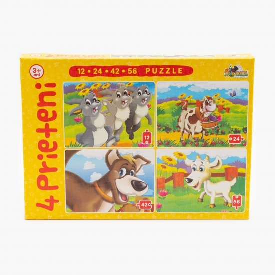 Puzzle - 4 Prieteni mari (12, 24, 42, 56 piese) 3+ ani
