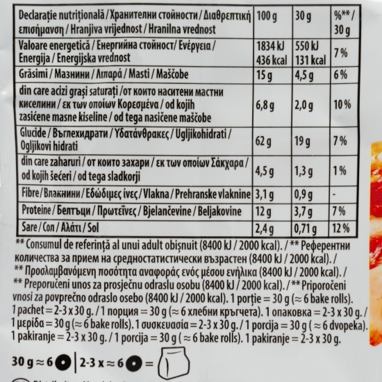 Rondele Bake Rolls cu pizza 80g